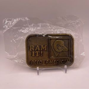 NEW Sealed Ram It! Reed American RJ Roberts & Co. Brass Belt Buckle